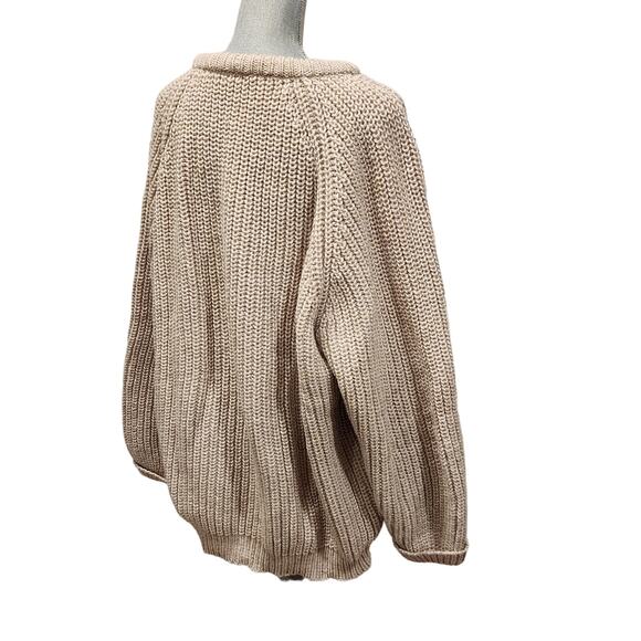 The Sweater Shop Ireland Vintage Wool Sweater O/S Oatmeal Oversize Chunky Cozy - Picture 4 of 9